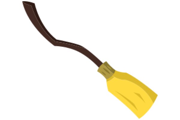 A Digital Illustration of a Broom with a Curved Handle