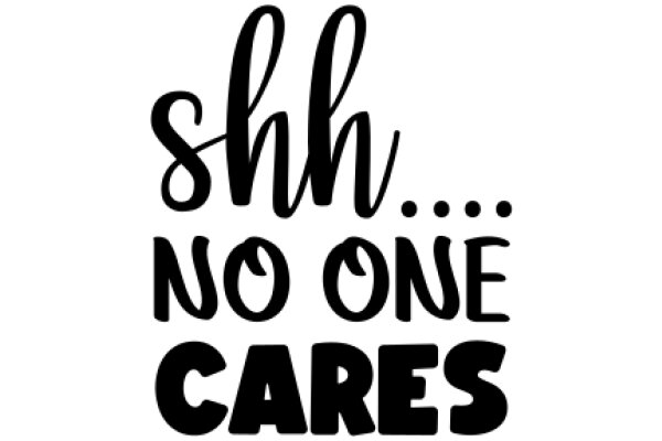 A Simple, Powerful Message: 'Shh... No One Cares'