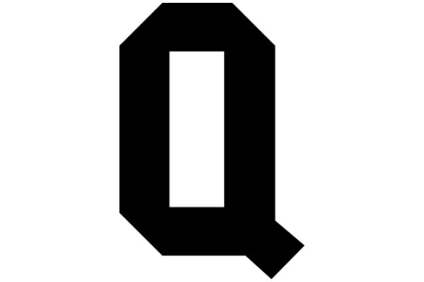 Stylized Black Letter 'Q' on a White Background