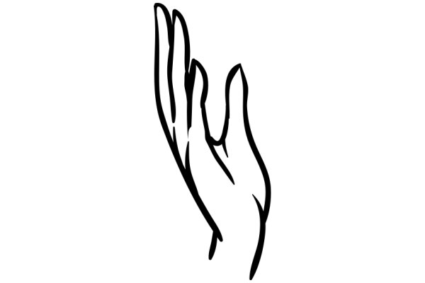 A Simple Line Drawing of a Hand