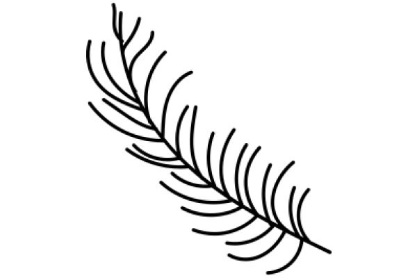 Simplistic Line Drawing of a Feather