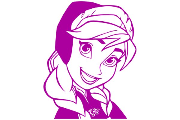 Stylized Illustration of a Character with a Purple Background