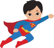 Superhero Adventures: A Cartoon Illustration of a Young Boy in a Superman Costume