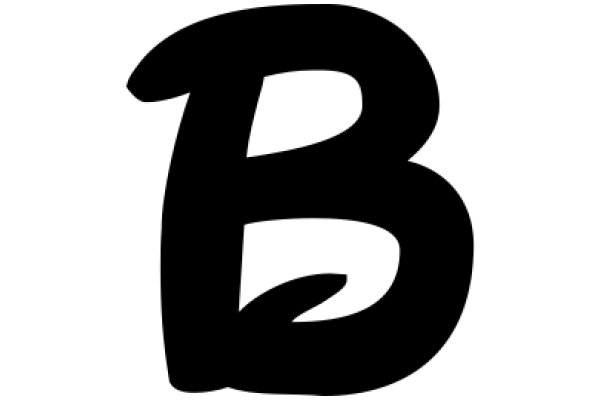 Simplicity in Design: A Black Letter 'B' on a White Background