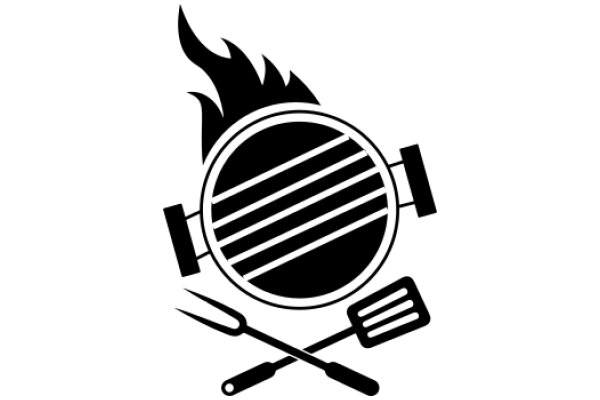 A Icon of a Barbecue Grill, Tongs, and Spatula