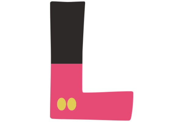 Vibrant Letter L with a Pink Background and Yellow Dots