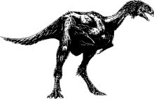 A Classic Black and White Illustration of a Velociraptor