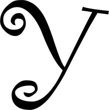 Stylized Letter Y with a Swirl Design