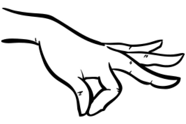 A Simple Line Drawing of a Hand