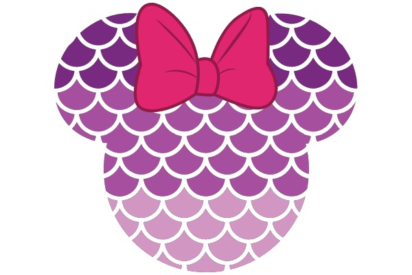 Stylish Purple Bow on a Scalloped Background