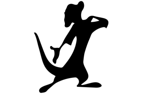 Silhouette of a Playful Kangaroo Character