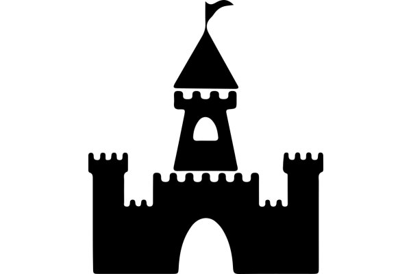 A Silhouette of a Castle with a Tower on Top