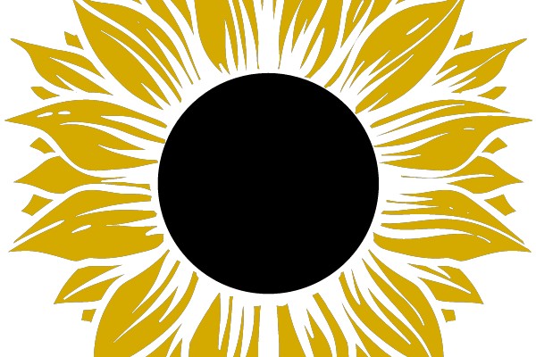 Stylized Sunflower Logo with a Black Center