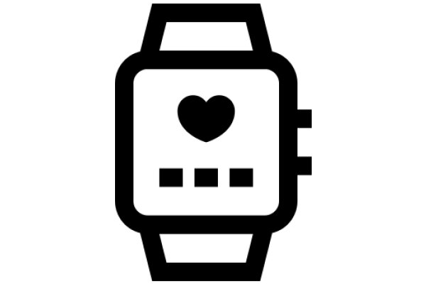 A Simple, Icon of a Watch with a Heart Inside