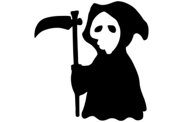 The Silhouette of a Grim Reaper with a Scythe