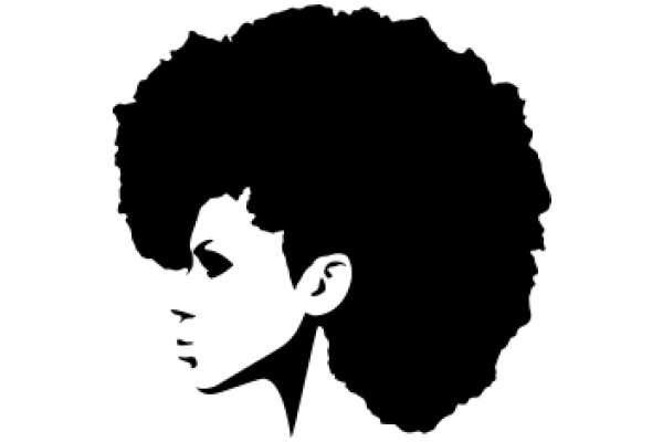 Stylized Portrait of a Woman with Afro Hair