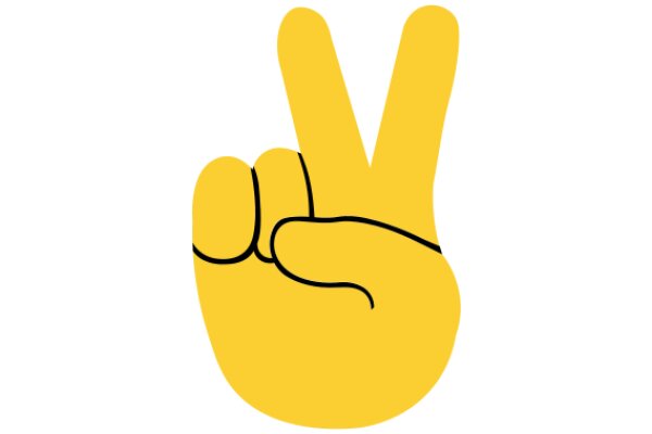 A Yellow Peace Sign Emoji