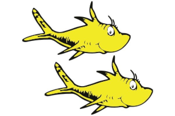 Two Yellow Cartoon Fish