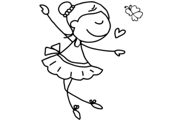 A Whimsical Dance: A Cartoon Girl and a Clover