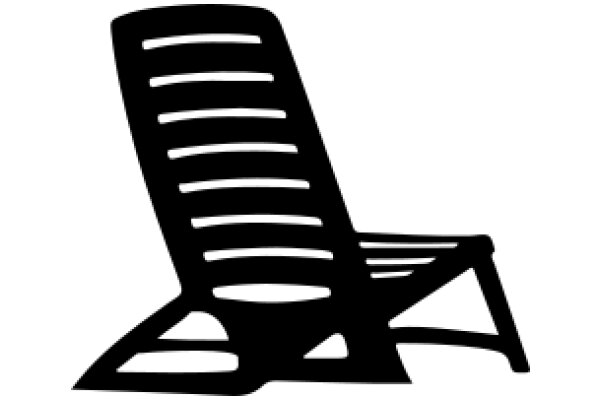 A Modern Black Chair with Curved Lines and Slats