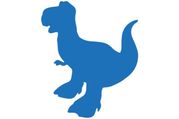 Vibrant Blue T-Rex Silhouette