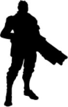 Silhouette of a Soldier in a White Background