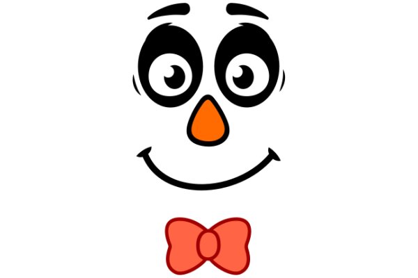 A Whimsical Character: A Cartoon Face with a Bow Tie