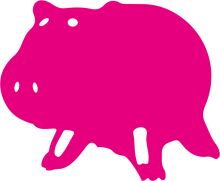 Vivid Pink Hippopotamus Silhouette