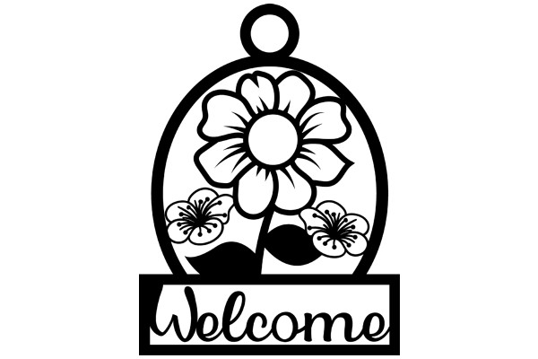 Welcome Sign with Flower Design