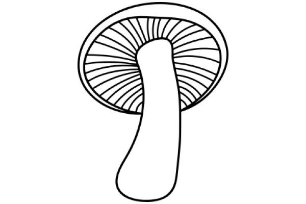 Simplistic Line Drawing of a Mushroom