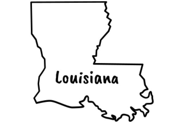 Louisiana State Outline with Text