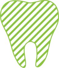 Simplistic Green and White Striped Tooth Icon