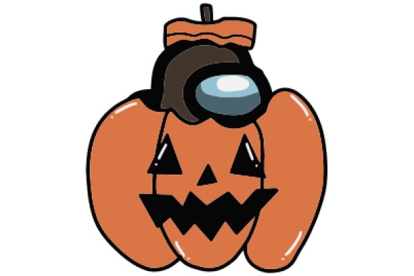 A Whimsical Halloween Character: A Pumpkin with a Camera Lens