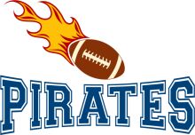 Pirates Football Team Logo with Flames