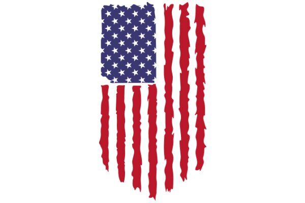 United States Flag with a Twist: A Red, White, and Blue Artwork