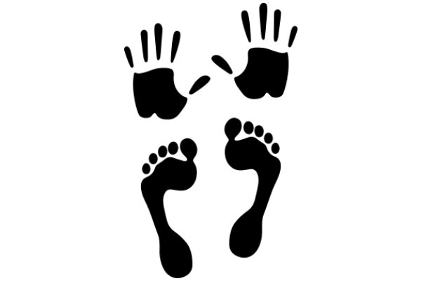 A Pair of Black Footprints on a White Background