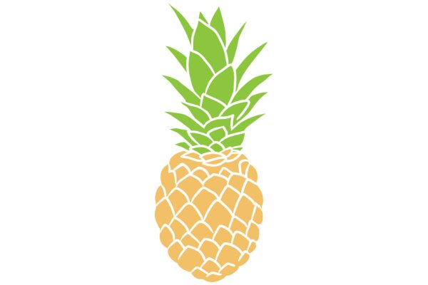 Vibrant Illustration of a Pineapple and its Crown