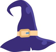 Stylish Purple Wizard's Hat with a Tan Belt