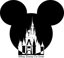 Disney Journey Can Start: A Silhouette of a Famous Castle and Its Surroundings