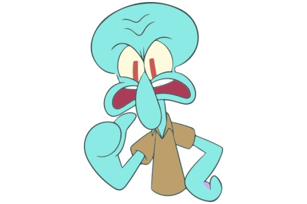 Squidward's Surprised Expression: A Cartoon Illustration