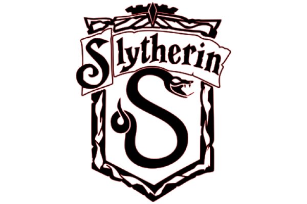 Stylized Logo of 'Slytherin' with a Snake and a Banner