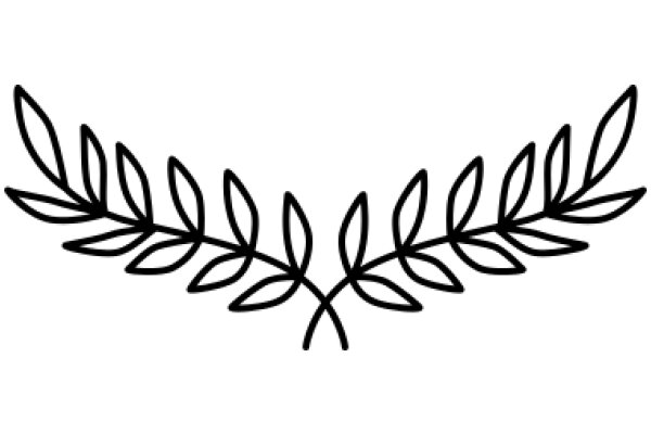 Stylized Black Laurel Leaf Design