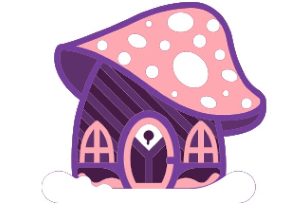 Whimsical Mushroom House with a Door and Windows