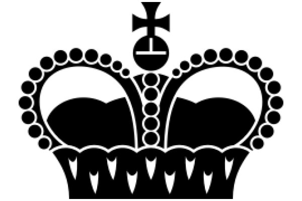 Monochrome Crown with Cross Symbol