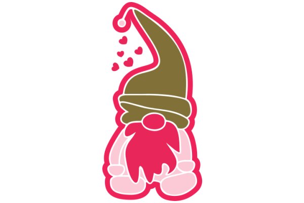 A Whimsical Illustration of a Wizard's Hat with Hearts and a Figure Inside