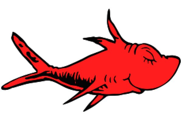 Vivid Red Cartoon Shark