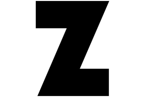 Stylized Black Letter 'Z' on a White Background