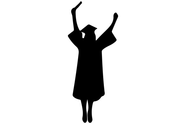 Silhouette of a Graduate Celebrating Success