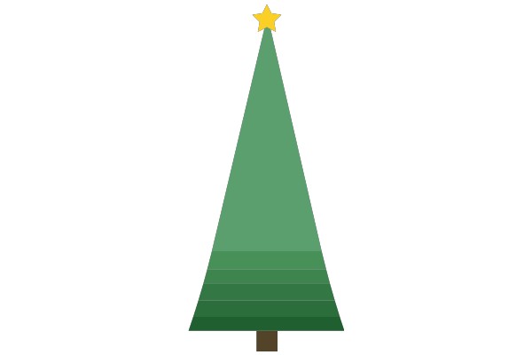 Simplistic Christmas Tree Icon with Star Topper