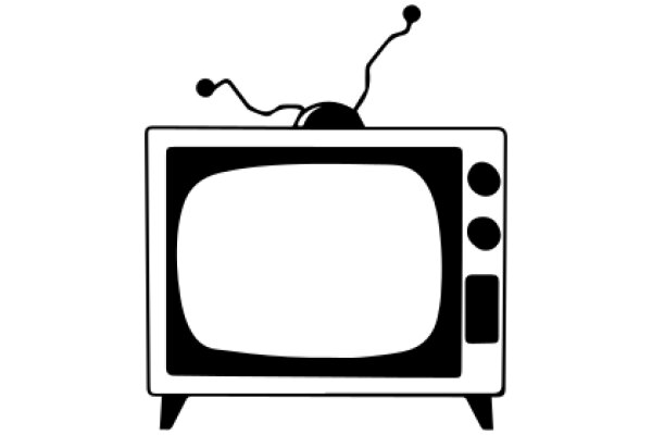 A Simple Line Drawing of a Television and Antenna